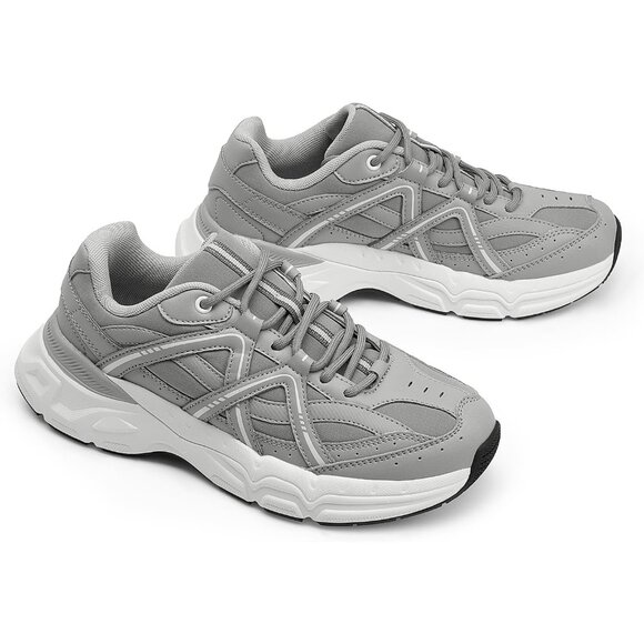Dream Pairs Women Grey Platform Chunky Fashion Sneakers And Walking Shoes - Picture 4 of 8